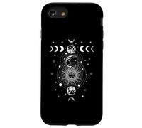 Celestial Moon Phase All Seeing Eye Crystals Stars Vintage Custodia per iPhone SE (2020) / 7 / 8