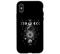 Celestial Moon Phase All Seeing Eye Crystals Stars Vintage Custodia per iPhone X/XS