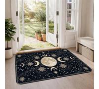 Celestial Moon Phase Citazione Mistico Area Tappeto 2' X 3' | Motivo celeste con fasi lunari, tema notte stellata, estetica cosmica, decorazione mistica per la casa
