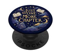 Celestial Moon Stars Navy Bookish Just One More Chapter Book PopSockets PopGrip Adesivo