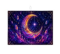 Celestial Moon - Tappetino scolapiatti per bancone della cucina, tappetino assorbente per scolapiatti cosmico, in microfibra, motivo galassia mistica, 45,7 x 61 cm