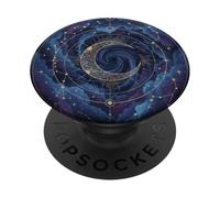 Celestial Moon Tarot Estetica Nebulosa Mistica Galassia Opera d'arte PopSockets PopGrip Adesivo