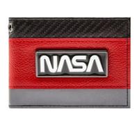 Celestial NASA National Space Agency Emblema Metallico Portafoglio/Portamonete Bi-Fold ID & Card Holder, Rosso