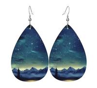 Celestial Night Sky Orecchini da donna in pelle a goccia orecchini pendenti a goccia su entrambi i lati leggeri accessori per orecchie da donna gioielli regalo di compleanno alla moda