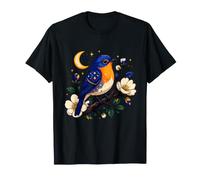 Celestial Robin Moon Stars - Notte dei Rami Floreali Maglietta