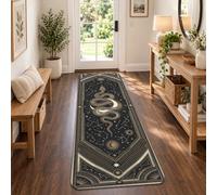 Celestial Snake Astrology Citazione Mistico Runner Tappeto 5x5 | Motivo serpente celeste, tappeto runner da ingresso, dettagli costellazione dorata, tema astrologia esoterica