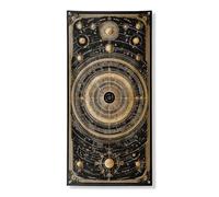 Celestial Solar System Copertura decorativa per porta, stile vintage, con universo stellato dorato, decorazione per interni ed esterni, idea regalo, 91 x 182 cm