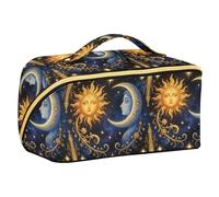 Celestial Sole e Luna Toiletry Borse con divisori Portatile Makeup Bag con Maniglia Verticale Free-Standing