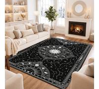 Celestial Sun and Moon Phases Citazione Mistico Area Tappeto 15,2 x 17,8 cm | Motivo celeste, tema notte stellata, decorazione mistica per la casa, ispirata all'astronomia, linea art dettagliata
