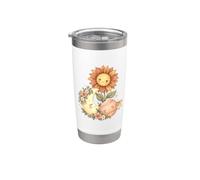 Celestial Sun Cottagecore Moon Planet Arte floreale botanica Bicchiere termico in acciaio inox doppia parete