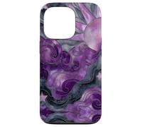 Celestial Sun Moon Stars Stained Art Effect Stain Art Purple Custodia per iPhone 13 Pro