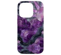 Celestial Sun Moon Stars Stained Art Effect Stain Art Purple Custodia per iPhone 14 Pro