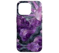Celestial Sun Moon Stars Stained Art Effect Stain Art Purple Custodia per iPhone 16 Pro
