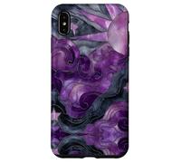 Celestial Sun Moon Stars Stained Art Effect Stain Art Purple Custodia per iPhone XS Max