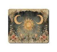 Celestial - Tappetino protettivo per lavatrice e asciugatrice, vintage, motivo floreale con sole e luna, in gomma rustica, antiscivolo, impermeabile, per lavanderia, 50 x 61 cm