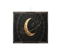 Celestial - Tappetino scolapiatti per bancone della cucina, tappetino assorbente per scolapiatti con luna dorata, moderno, in microfibra, 40,6 x 45,7 cm