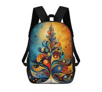 Celestial Tree of Light - Abstract Holiday Geometry Zaini Per Bambini Zaino Scolastico Borsa Scolastica Stampata in 3D Borsa Scolastica Per Ragazzi Studenti Delle Scuole Elementari E Medie 17inch