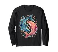 Celestial Watercolor Dolphin Animal Sea Life Maglia a Manica