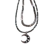 Celestials - Collana impilabile con ciondolo a forma di luna e stella, regolabile, per uno stile versatile, Misura unica, come descritto, come descritto