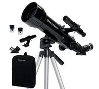 Celestron 21035-ADS Kit telescopio rifrattore da viaggio Scope 70 con zaino, nero (esclusiva Amazon con oculare aggiuntivo da 4 mm e lente di Barlow 3x)
