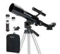 Celestron 21038 Travel Scope 50 Kit telescopio rifrattore portatile con zaino - Include due oculari, lente di Barlow 3x, diagonale a 45° con immagine diritta, treppiede regolabile in altezza, nero