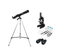 Celestron 22010 Science Kit (include telescopio, microscopio, binocolo, treppiede e accessori), 6 pezzi, Nero