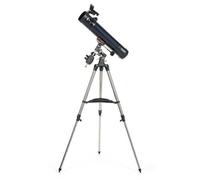 Celestron 31035 PowerSeeker 76EQ Telescopio riflettore - include due oculari, lente di Barlow, treppiede regolabile in altezza e vassoio accessori Deluxe, Blu
