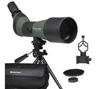 Celestron 52329 LandScout 80mm Cannocchiale ad angolo rinforzato in gomma, ottica completamente rivestita, oculare zoom 20-60x, treppiede da tavolo e adattatore per smartphone, Verde