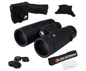 Celestron 71404 Binocolo con prismi tetto TrailSeeker 8x42 mm con lenti rivestite dielettricamente, vetro a prisma BaK-4, corpo leggero in lega di magnesio e custodia morbida per il trasporto, nero