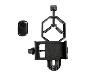 Celestron 81037 Adattatore universale per smartphone per digiscopia e astrofotografia/telecomando Bluetooth Collega la fotocamera dello smartphone a un oculare per catturare immagini e video, nero