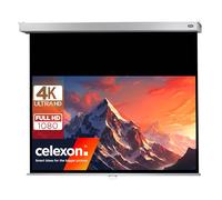 Celexon Leinwand Rollo Professional Plus 200 x 113 cm | Schermo per proiettore estensibile manuale 4K, Full HD, per presentazioni in ufficio e proiezioni home theater