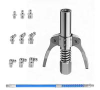 CELFER G Grasso Pistola Accoppiatore, Accoppiatore Ingrassatore, Testina Ingrassatore Professionale Autobloccante, 10000 PSI Ingrassatore Manuale, con Tubo da 30cm per Tutti Pressa per Grasso