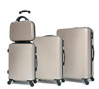 CELIMS Set di 3 valigie con Loro 3 Vanity Solide, marca francese, Champagne -5859, Lot