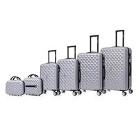 CELIMS - Set di Valigie 5 Pezzi con Beauty Case | Set di Valigie rigide | Set di Bagagli da Viaggio | Cabinà + Medio + Grande + 2x Vanity | Grigio