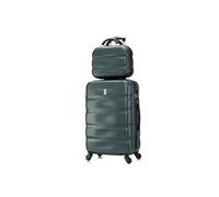 CELIMS - Set Valigie | Valigia Media 20 kg Rigida Verde Scuro + Beauty Case da Viaggio 35cm | Valigia da Stiva 65cm | Trolley Medio 65cm con 4 Ruote | Valigie con Beauty Case