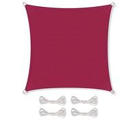 CelinaSun tenda parasole a vela giardino balcone HDPE polietilene traspirante quadrata 2 x 2 m rosso