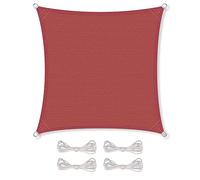 CelinaSun tenda parasole a vela giardino balcone HDPE polietilene traspirante quadrata 2 x 2 m terracotta