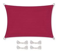 CelinaSun tenda parasole a vela giardino balcone HDPE polietilene traspirante rettangolare 2 x 3 m rosso