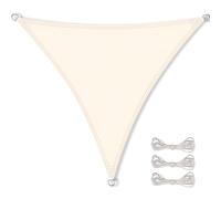CelinaSun tenda parasole a vela giardino balcone HDPE polietilene traspirante triangolo 3,6 x 3,6 x 3,6 m bianco crema