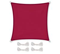 CelinaSun tenda parasole a vela giardino balcone PES poliestere idrorepellente quadrata 2 x 2 m rosso