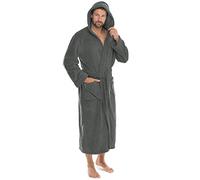 CelinaTex, Accappatoio con Cappuccio, Unisex, Morbido, Super Felpato, Ideale per Sauna, Lungo Fino ai Polpacci, Microfibra, Platin-Grau, XXL