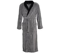 CelinaTex Accappatoio Donna Uomo Sciarpa Colletto Domani Cappotto Coral-in Pile Morbido, soffice e Comodo, Nevada 2 Colori, Microfibra, Anthrazit mit Schwarz, Medium