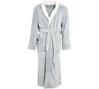 CelinaTex Accappatoio, Microfibra, Grau mit Creme Weiß, Medium