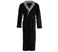 CelinaTex Accappatoio, Microfibra, Schwarz mit Anthrazit, Large