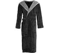 Celinatex, Accappatoio/Vestaglia per Adulti, con Cappuccio, in Pile Morbido e Confortevole, MOD. Texas, Nero, M