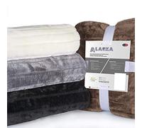 CelinaTex Alaska coperta soffice pelliccia finto pelo di visone coperta double face pile Polar 150x200 cm nero