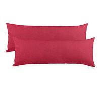 CelinaTex BeBasic, federa per cuscino, 40 x 145 cm, colore bordeaux, in microfibra, colore rosso