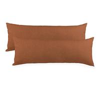 CelinaTex BeBasic, federa per cuscino, XXL, 40 x 200 cm, marrone, in microfibra, per chi dorme sul fianco, in jersey