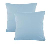 CelinaTex BeBasic Federa Set da 2 Cerniera Microfibra 80 x 80 cm Blu Aqua