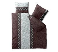 CelinaTex Fashion Biancheria da letto, 200 x 200 cm, 3 pezzi, in cotone, per l'estate e l'inverno, per tutto l'anno, set di biancheria da letto, decorazione Jendra, marrone, bianco, turchese